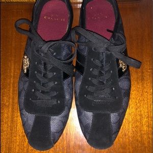 Coach logo “Ivy” black tennis shoes-7.5